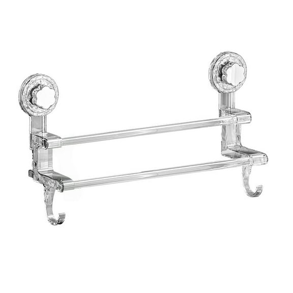 Expandable Suction Towel Pole Bathroom Hook Space Saver Storage Rack