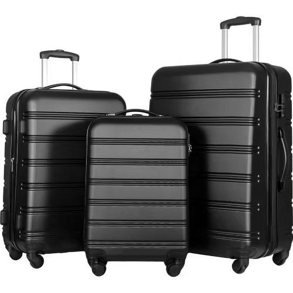 Expandable Suitcase Set of 3 with Double Spinner Wheels, Indestructible ...