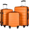 thumbnail image 1 of Expandable Suitcase Set of 3 with Double Spinner Wheels, Indestructible PP Material Hard Shell Luggage Sets TSA Lock, Carry on Expandable, Lightweight,20" 24' 28",Orange, 1 of 7