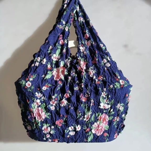 Expandable Tote Bag - Foldable Shopping Wrinkled Bag with Telescopic Handles & Pocket Organizer