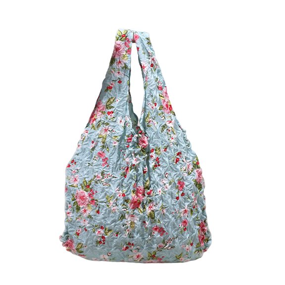Expandable Tote Bag - Foldable Shopping Wrinkled Bag with Telescopic Handles & Pocket Organizer
