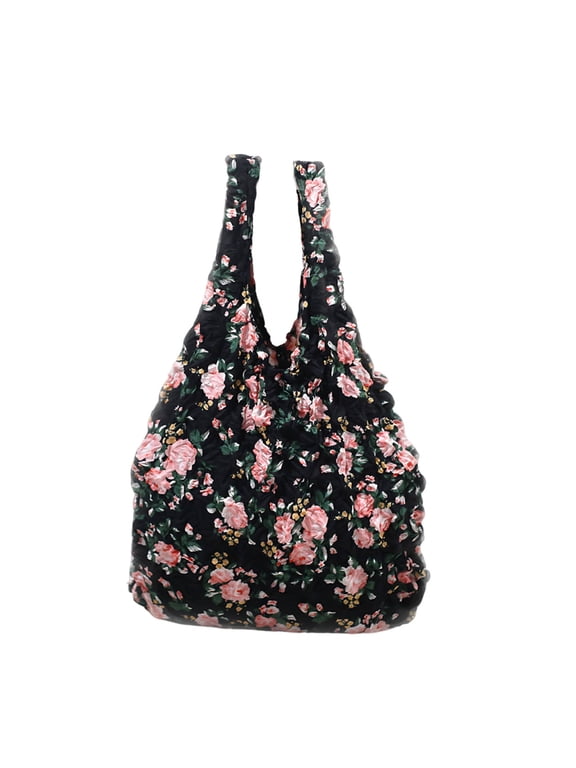 Expandable Tote Bag - Foldable Shopping Wrinkled Bag with Telescopic Handles & Pocket Organizer