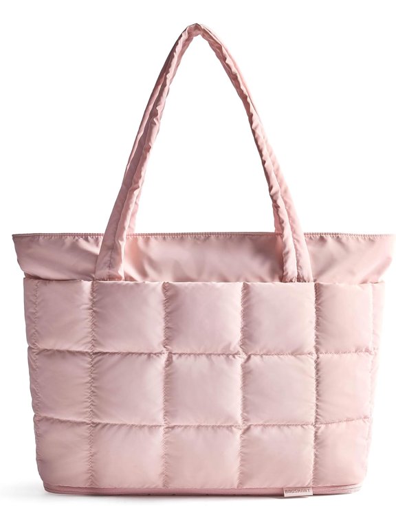 Expandable Tote Bag for Women, Zipper Puffer Work Tote with Water-Resistant Quilted, Nurse and Carry-On Travel Bag