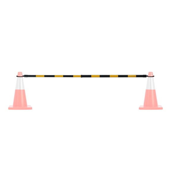 Expandable Traffic Cone Bar 6PCS– 4.2ft to 6.6ft Adjustable, Reflective,Yellow