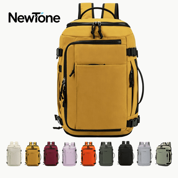 Expandable Travel Backpack for Men Women, 28-38L Waterproof Gym Backpack with Separate Shoe Compartment, 15 Inch Laptop Bag, Dry Wet Separation Sports Weekender Bag for Business Trip Swimming