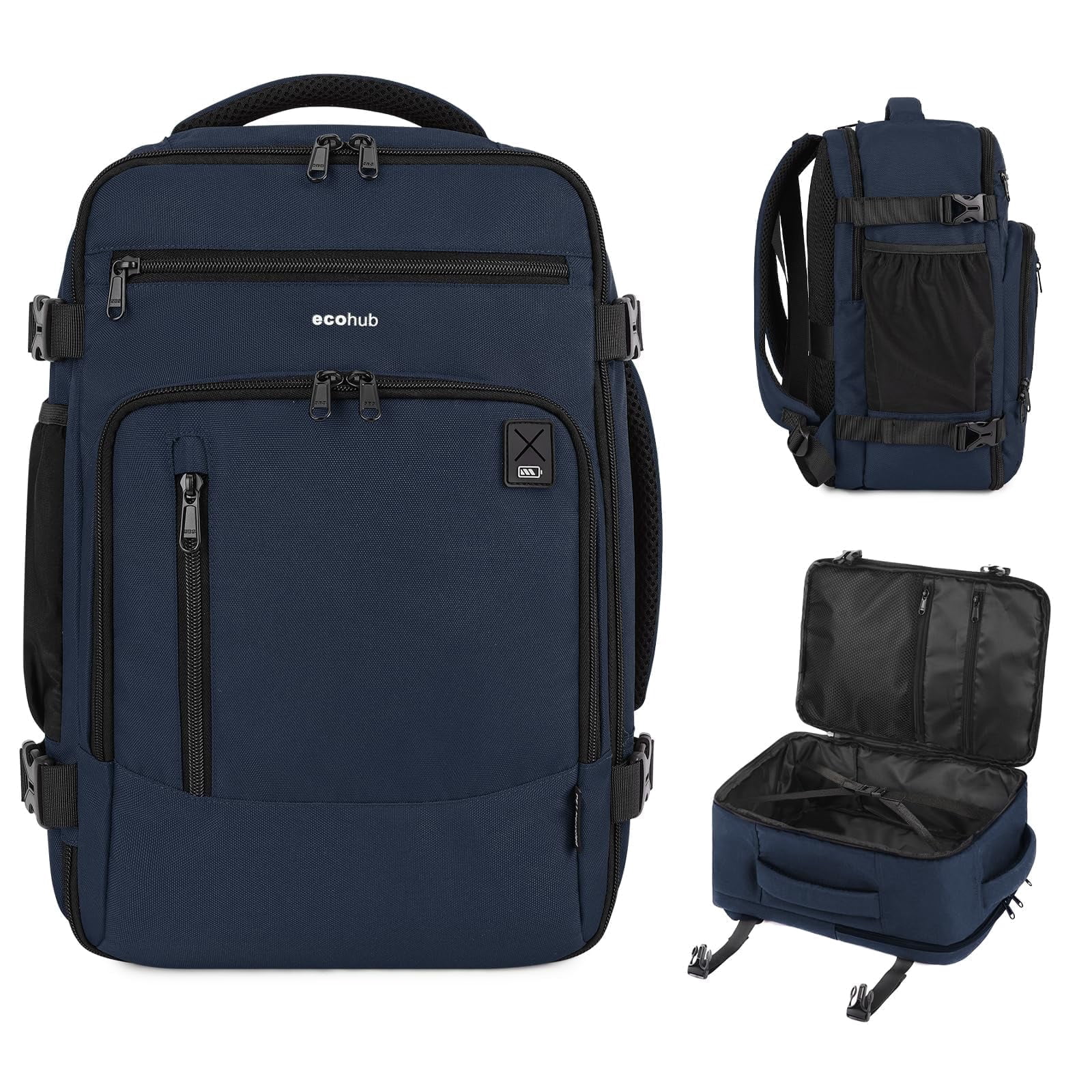 amazonbasics hiker camera and laptop backpack blue Amazon Basics Travel Backpack,Carry-On with Compartment, 1.55 cu. ft. Capacity,Expandable for 10% Extra Space,Convertible & Shoulder Bag,Multiple Pockets,13.8