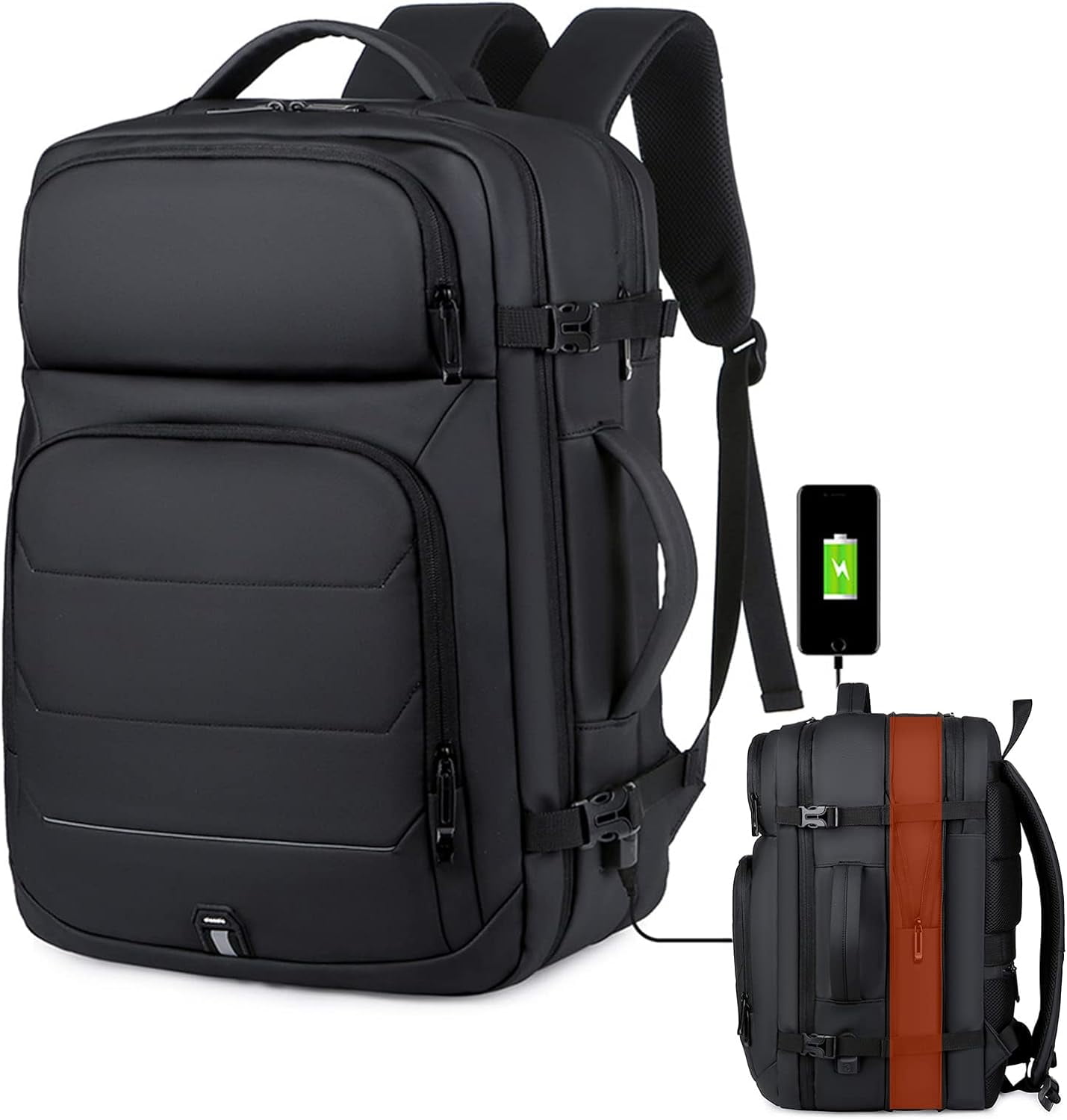 Expandable Travel Backpack for Men Women 18x14x8 Inch, 40L Flight