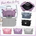 thumbnail image 1 of Expandable Travel Duffel Bag Large Capacity, 2-Layer Weekender Carry On Tote with Trolley Sleeve, Waterproof Gym Sports Overnight Packing Cube Organizer for Airplane Flight Luggage, 1Pc, 1 of 6