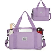 WANDF Expandable Travel Duffel Bag with Shoulder Strap for Women,3 Slash Pockets Airline Approved Personal Item Bag 18x14x8,Gym Bag with Wet Pocket,Underseat Fo