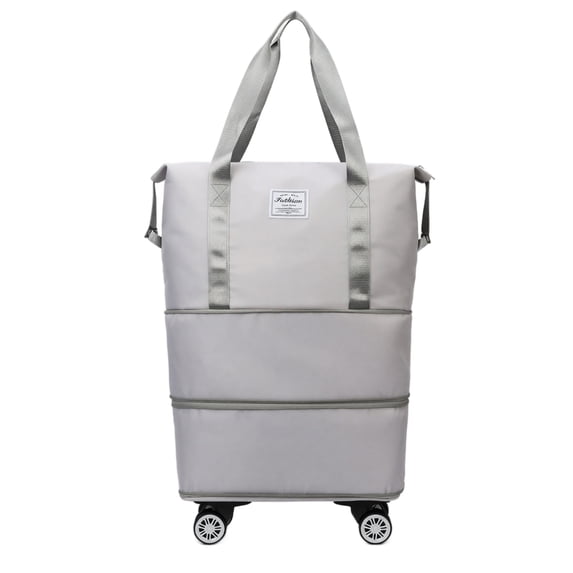Expandable Travel Duffel Bag Spinner Wheel Luggage Tote Rolling Carry On Bag Multi Functional Lightweight Flight Bag For Business Trip Vacation And Family Travel , 1Pack Gray