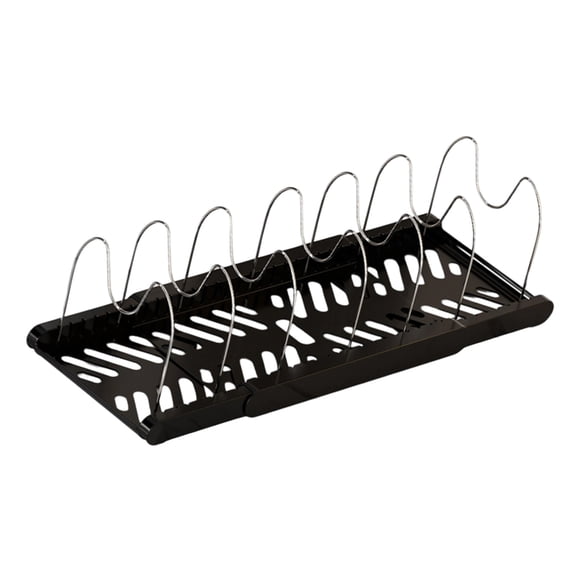 Expandable Under Cabinet Cookware - Adjustable Dividers Rack for Pots Pans Lids Storage