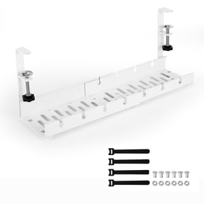 Expandable Under Desk Cable Management Tray Heavy Duty Under Desk Cable Shelf Wire Management Rack for Power Strip Adapter