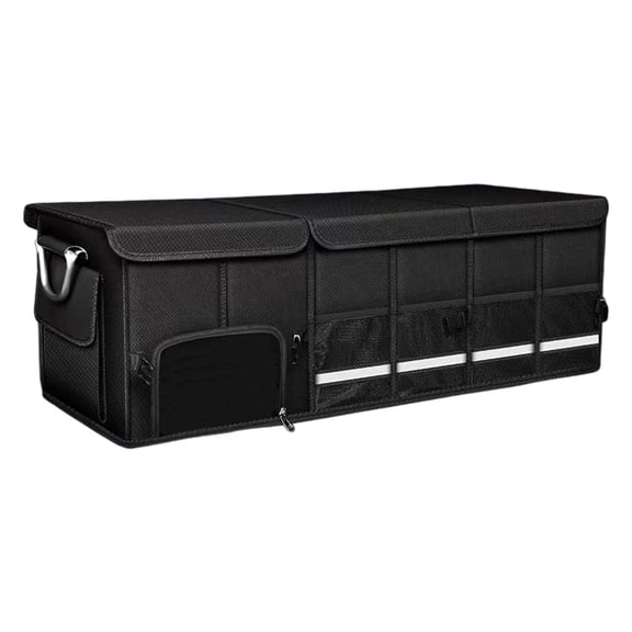 Expandable Vehicle Storage Box High Capacity Foldable Structure Car Backseat Organizers for Rear Cargo Space Management