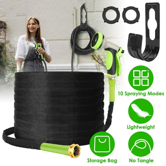Expandable Water Garden Hose 75FT Upgraded Leakproof Lightweight No-Kink Garden Hose Flexible Expanding Water Hose for Outdoor Watering Car Washing Yard Lawn