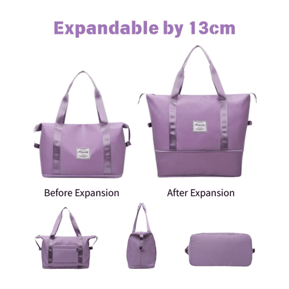 Expandable Waterproof Travel Bag  Large Capacity Foldable Tote for Beach, Gym & Weekend Trips
