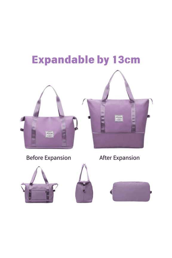 Expandable Waterproof Travel Bag Large Capacity Foldable Tote for Beach, Gym & Weekend Trips