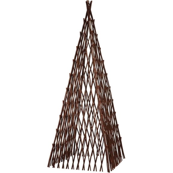 Expandable Wicker Pyramid Trellis for Climbing Plants 40 Inch Tall
