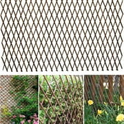 Expandable Willow Lattice Fence Panel for Climbing Plants Vine Ivy Rose Cucumbers Clematis 1