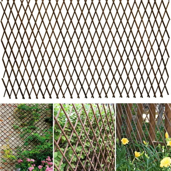 Expandable Willow Lattice Fence Panel for Climbing Plants Vine Ivy Rose Cucumbers Clematis (1)
