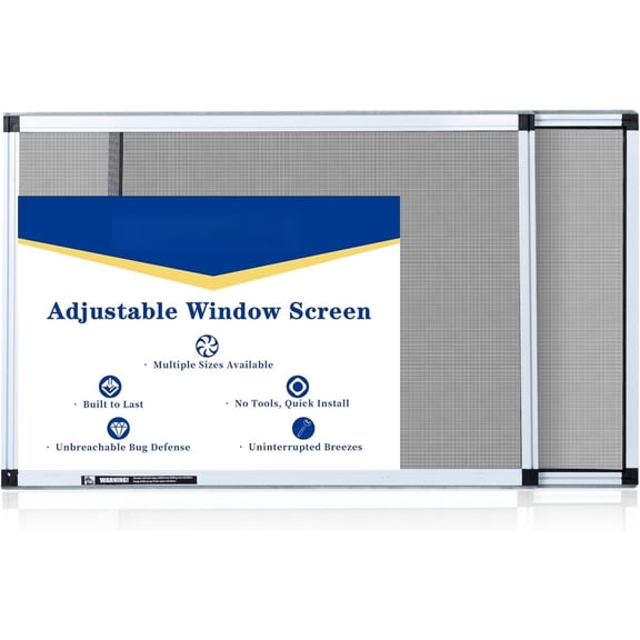Expandable Window Screen:1 Pack Adjustable Window Screen (15" H x 21" - 40" W) - Medium Window Screens with Frame Expandable, Horizontal Sliding Window Screens