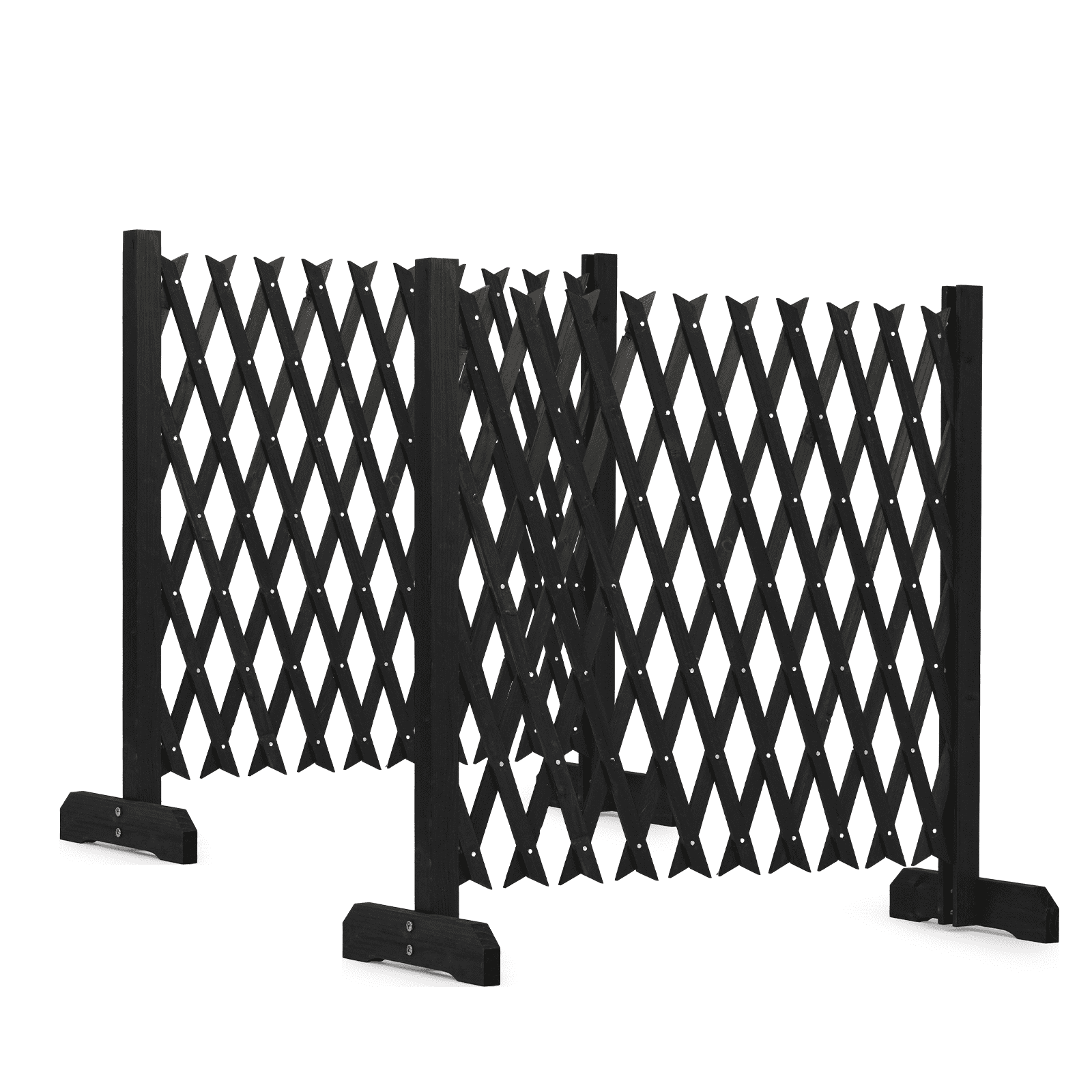 Expandable Wooden Garden Trellis 13" to 81" Wide 35" High Decorative Diamond Pattern Fence Panel for Climbing Plants Garden Yard Privacy Screen Pet Barrier