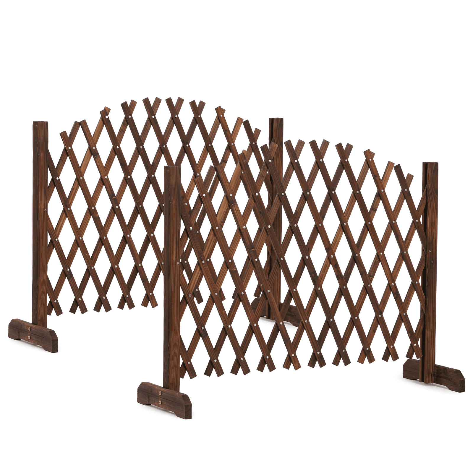 Expandable Wooden Garden Trellis 13" to 81" Wide 36" High Decorative Diamond Pattern Fence Panel for Climbing Plants Garden Yard Privacy Screen Pet Barrier