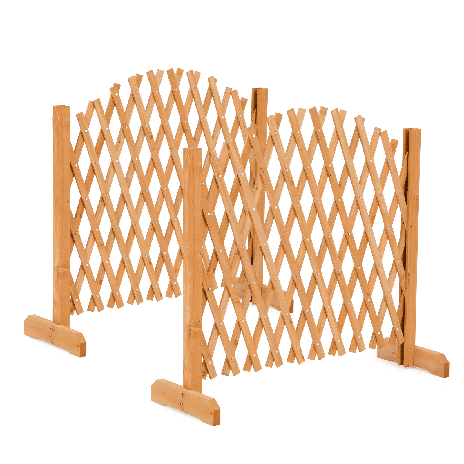 Expandable Wooden Garden Trellis 13" to 81" Wide 36" High Decorative Diamond Pattern Fence Panel for Climbing Plants Garden Yard Privacy Screen Pet Barrier