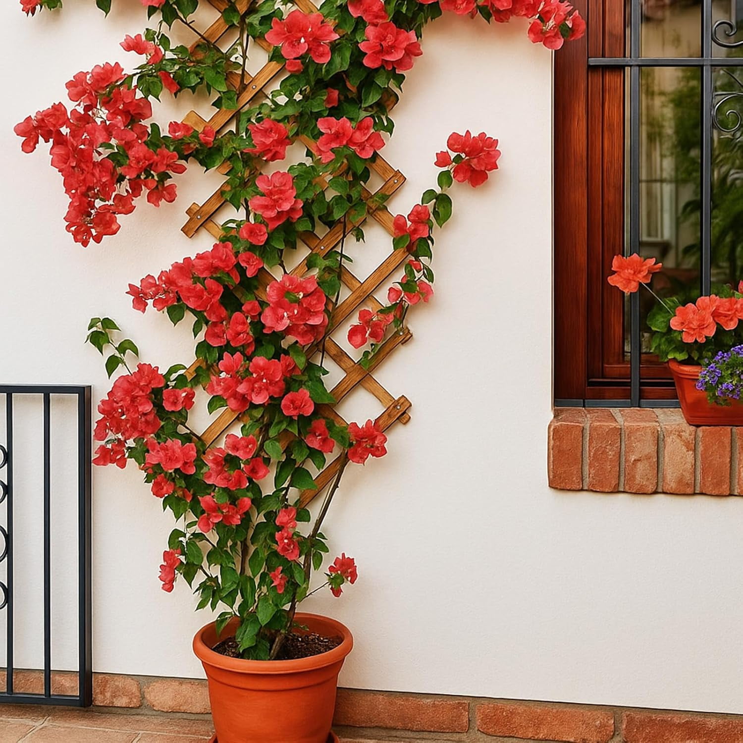 Expandable Wooden Lattice Trellis 3 Pack, Outdoor Decorative Fence Panels for Climbing Plants, Vine Ivy  Support, Balcony Wall Decor, Yard Landscape Edging,  Divider, Animal Barrier