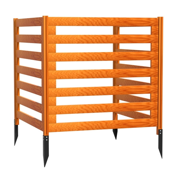 Outdoor AC Unit Fence, Light Brown Treated Wood, Heavy Duty Metal Posts, 3-Panel Privacy Panel, Garden Barrier, Pool Area Shield, Patio Enclosure​​