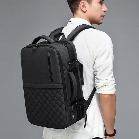 Expandable backpack computer bag,Black