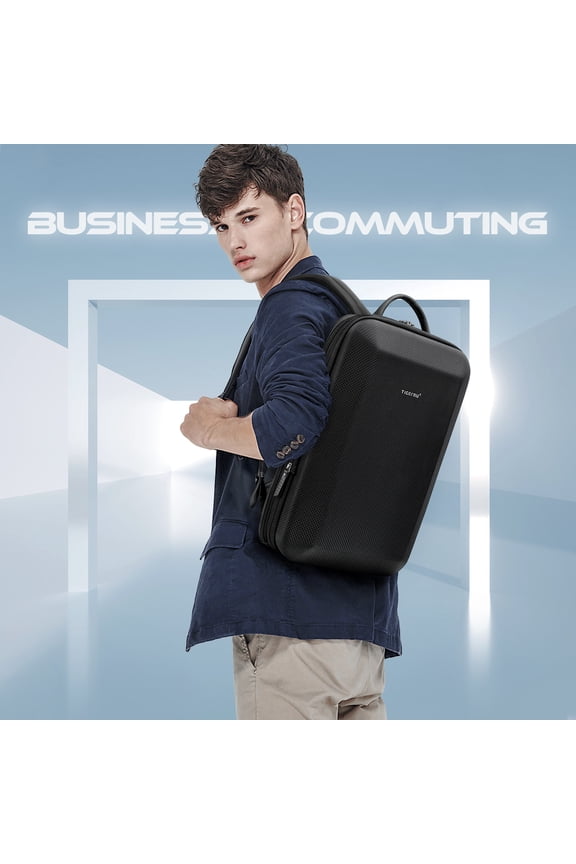 Expanded Anti-splash Hard Shell Shaped Backpack,Black