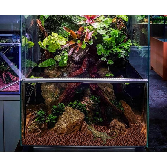 Expanded Clay Balls Terrarium Substrate for Reptiles - Organic Lightweight Clay Pebbles Substrate for Frogs False Bottom, Bioactive Terrarium Substrate for Drainage and Moisture