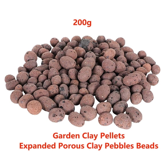 Expanded Clay Pebbles Grow Media Hydroponics 200G, Garden Clay Pellets, Ceramic Planter Filler Balls 200G, Expanded Porous Clay Pebbles Beads for Hydroponic, Gardening, Orchids