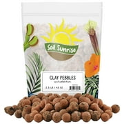 Expanded Hydroponic Clay Pebbles (2.5LB), LECA Horticultural Soil Additive & Grow Media for Drainage, Gardening, and Aquaponics
