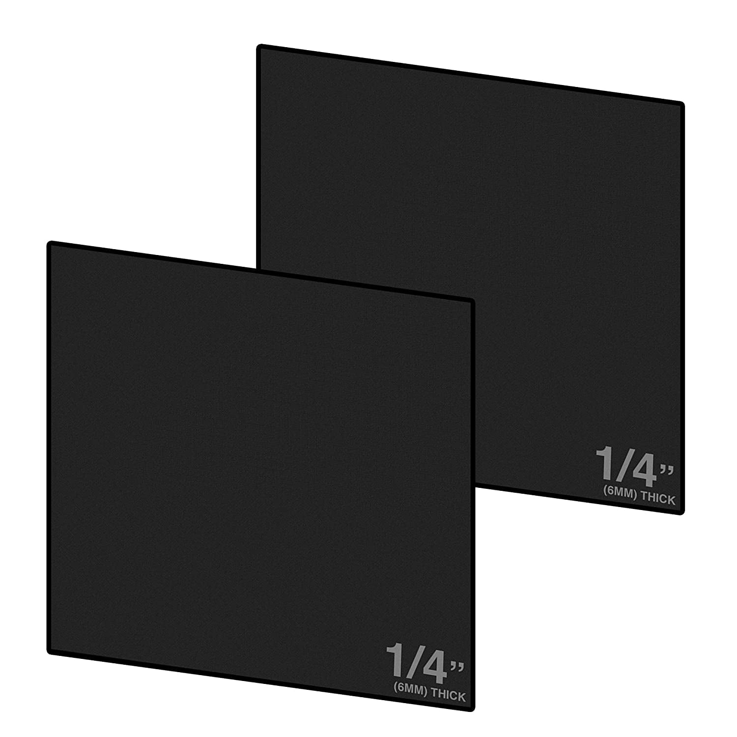 Expanded PVC Sheet Lightweight Rigid Foam 6mm (1/4Inch) 12 x 12 inches Black Ideal for Signage, Displays, and Digital/Screen Printing (2 Pack)