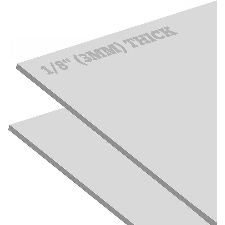 Expanded PVC Foam Board, White, 1/8 (0.125, 3MM) Thick, 24 W x