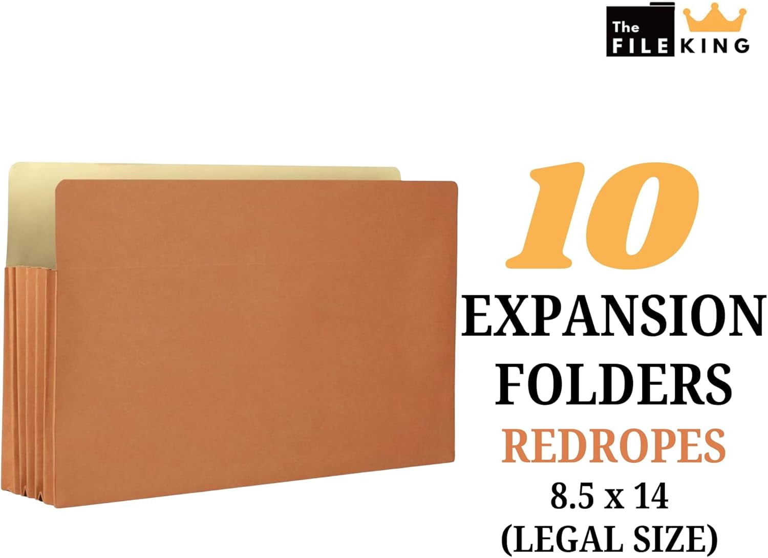 Expanding Accordion File Folder - Legal Size | Box of 10 Redropes | 5. ...