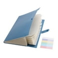 thumbnail image 1 of Expanding File Folder, 12/8 Pockets Accordion File Organizer with Label Stickers, Portable Document Receipt Organizer Hold A4 Letter Size Paper, Waterproof Folder for Office Supplies(Blue,13x9.06"), 1 of 8