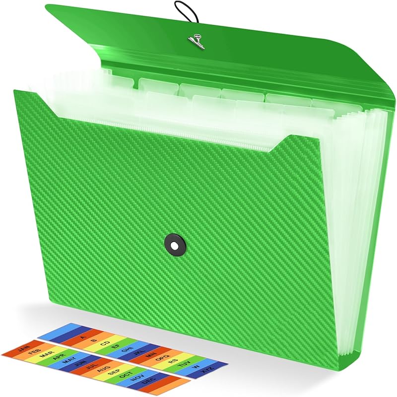 Expanding File Folder, 13 Pockets Accordion File Organizer, A4 Letter ...