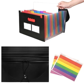 2 Pack Expanding File Folder, 25 Pockets Plastic Accordion Organizer With Secure Buckle, A4 Letter Size Document Organizer With Tabs for Office