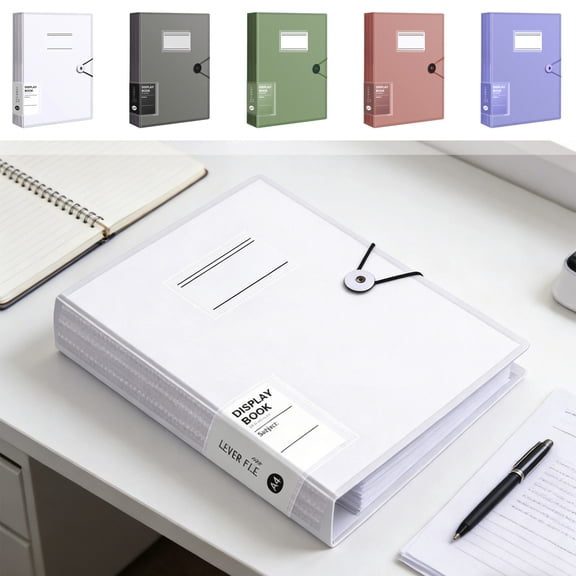 Expanding File Folder 30 Pockets 60 Sides Transparent Insert Document Holder A4 Size with Snap Closure for Office Supplies Home Filing by PALIFEUR
