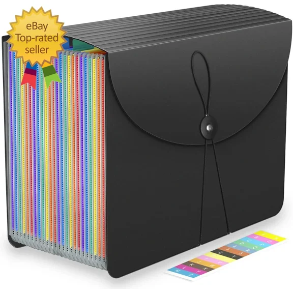 Expanding File Folder,Accordian File Organizer,24 Pockets Document Organizers