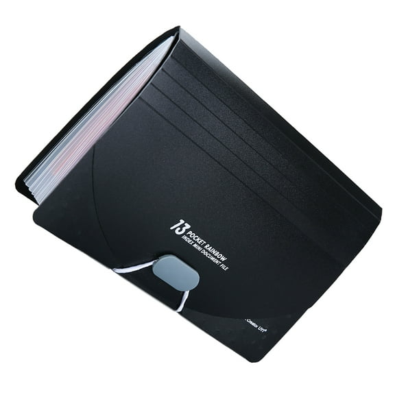 Expandable Accordion File Folder Organizer with Multiple Pockets Portable Standing File Box for Cards Receipts Tax Document Storage