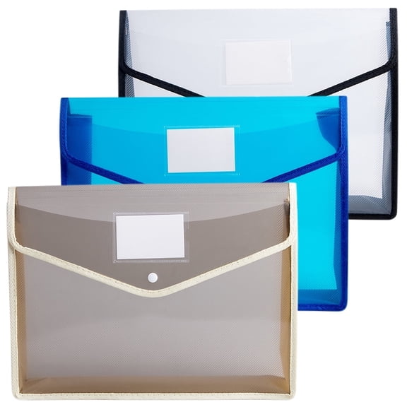 Youersen Expanding File Folder, Document Organizer for Receipts, Bills, and Taxes for School, Office, and Home, 3-Pack Plastic