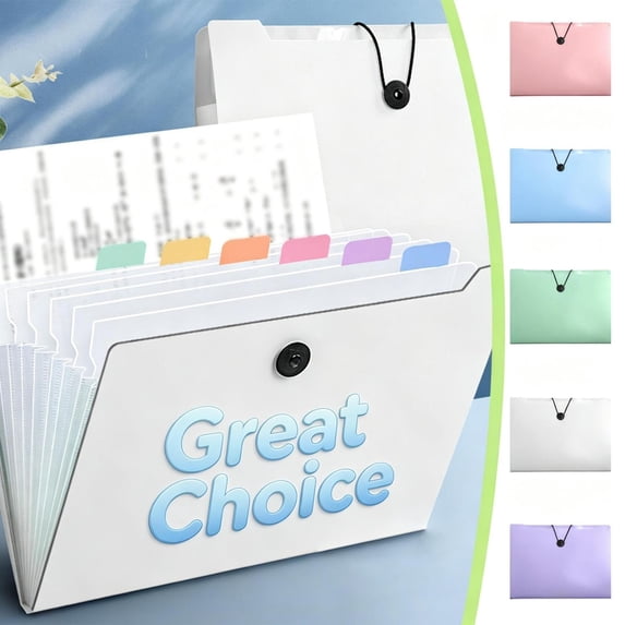 Expanding File Folder Organizer with 8 Pockets, Waterproof Accordion Document Holder for Office Paperwork, A4 Letter Size Expandable Portfolio for Bills, Receipts, Tax Records and Class Use