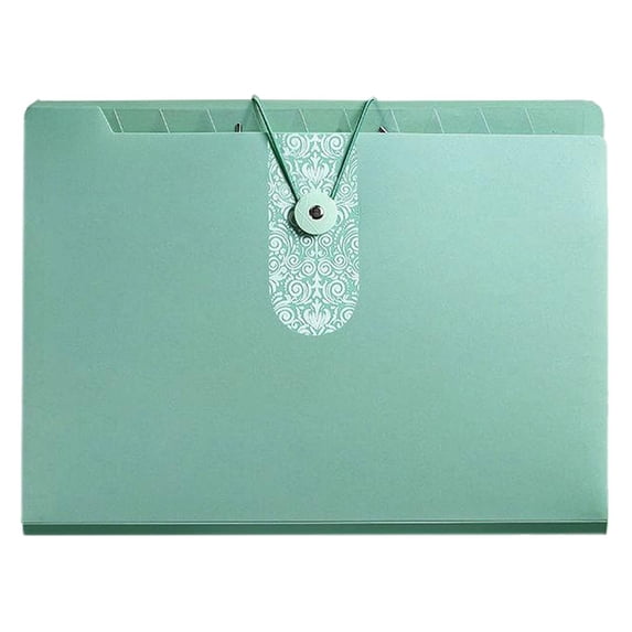 Expanding File Folder Organizer A4 Letter Size File Folder with 8 Pockets, 1 Pack Waterproof Accordion Document Holder for Office Paperwork,Expandable Portfolio for Bills, Receipts(Green1,12.8x9.6")