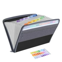 Expanding File Folder Organizer,Accordian File Organizer,Accordion Document Organizer,Expandable Filing Folder with 13 Pocket &Tab,Letter Size,Portable File Box for Paper Bill Receipt Storage Black