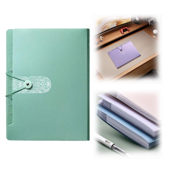 Expanding File Folder with Tabs, 8 Pockets File Organizer Accordion File Holder, with Elastic Buckles Closure, Paper Document Organizer for Home Office, 1 Pcs, 12.79x9.64"