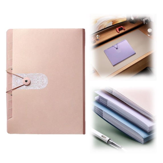 Expanding File Folder with Tabs, 8 Pockets File Organizer Accordion File Holder, with Elastic Buckles Closure, Paper Document Organizer for Home Office, 1 Pcs, 12.79x9.64"