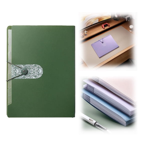 Expanding File Folder with Tabs, 8 Pockets File Organizer Accordion File Holder, with Elastic Buckles Closure, Paper Document Organizer for Home Office, 1 Pcs, 12.79x9.64"